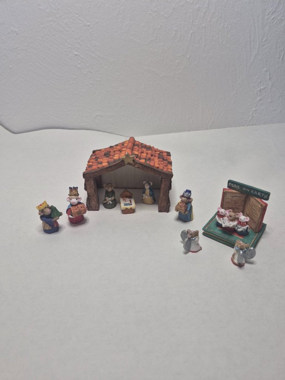 1994 Enesco Pennywhistle Lane Whistlers Nativity Mice 4 Set Lot Boxed